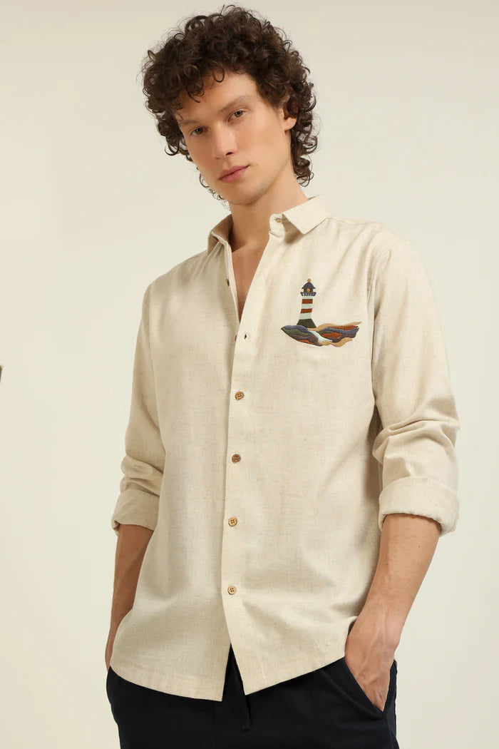 PANVYR Lighthouse embroidery Shirt
