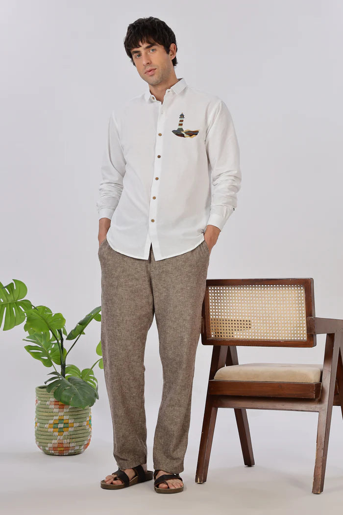 PANVYR Lighthouse embroidery Shirt