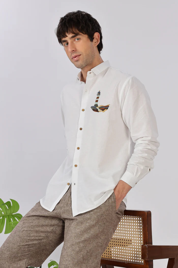 PANVYR Lighthouse embroidery Shirt
