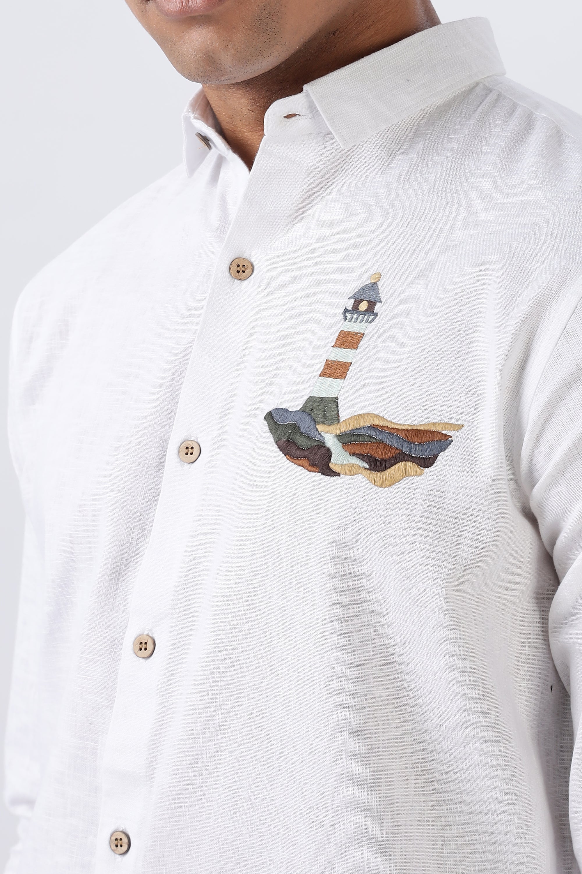 PANVYR Lighthouse embroidery Shirt