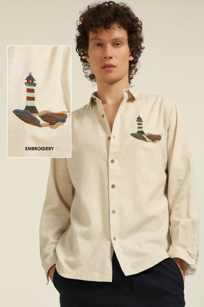 PANVYR Lighthouse embroidery Shirt