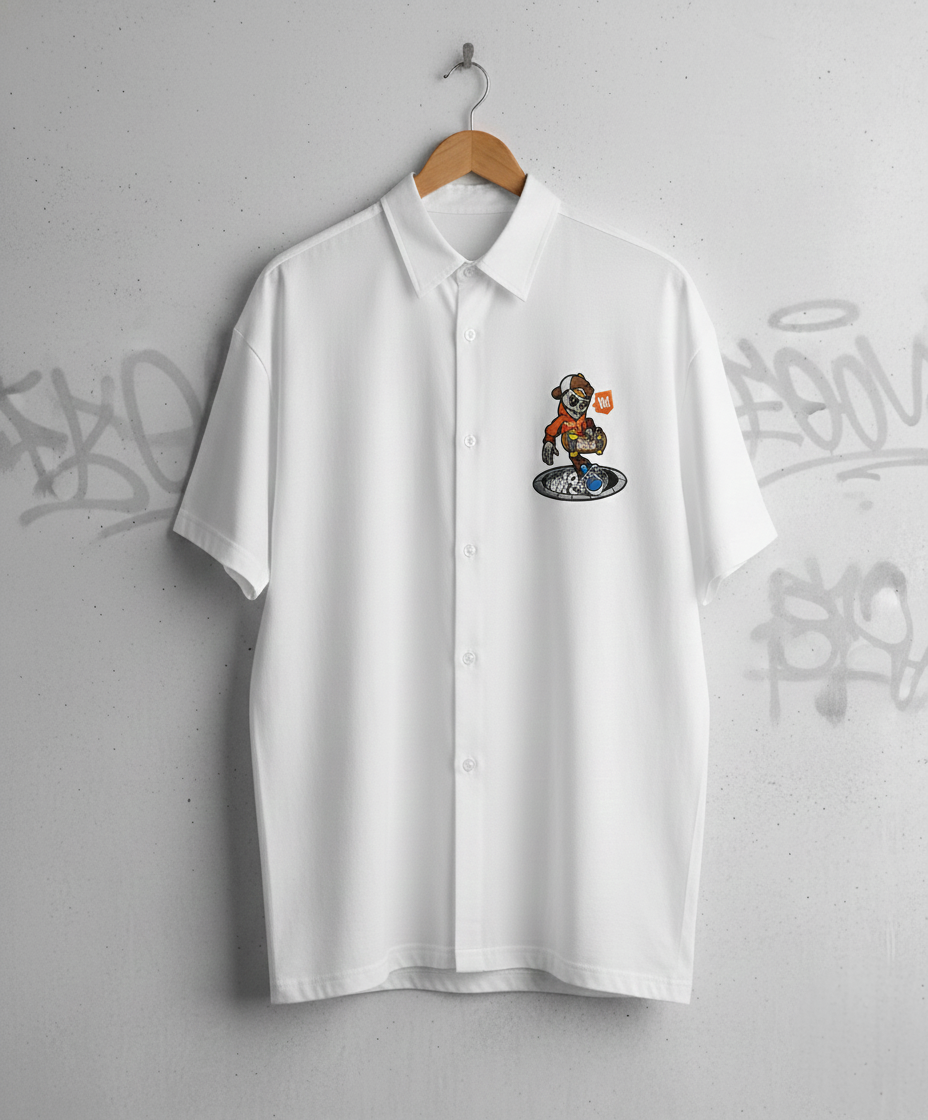 Panvyr Oversized Embroidered Shirt – Luxury Street Minimal Edition